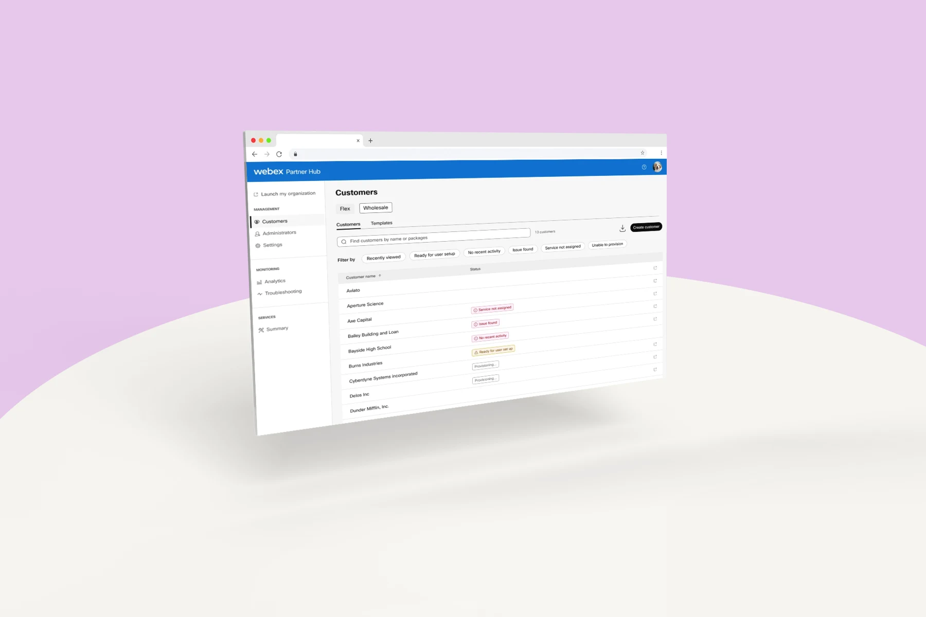 Partner Hub customer-management redesign